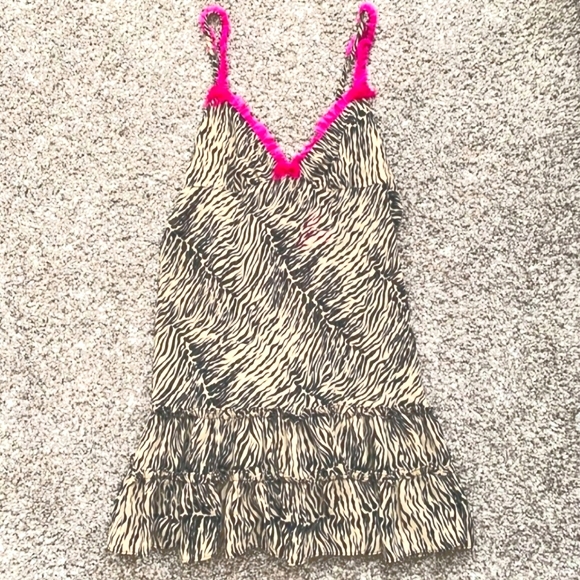 Betsey Johnson Other - 🎀 Betsey Johnson Intimates Zebra Pink Stripes Bow Nightgown M 🎀